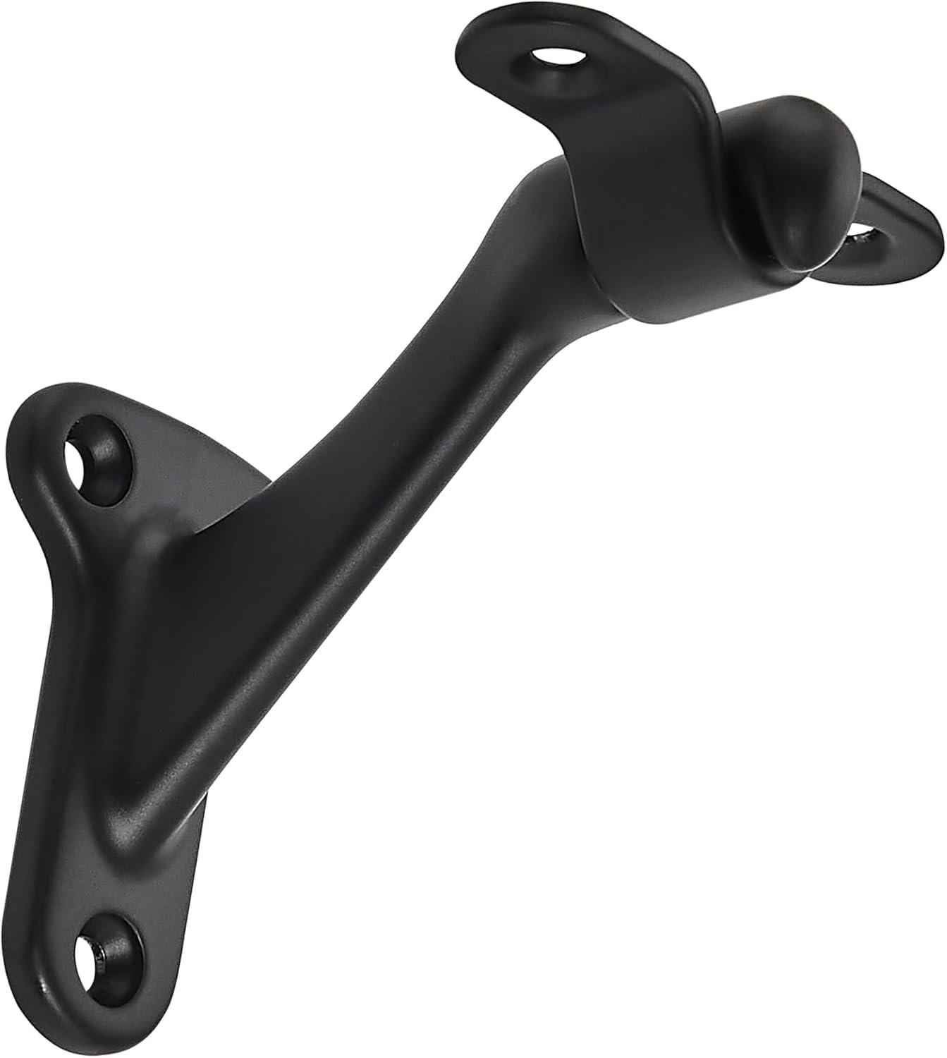 Sturdy Matte Black Stair Handrail Brackets - 6 Pack