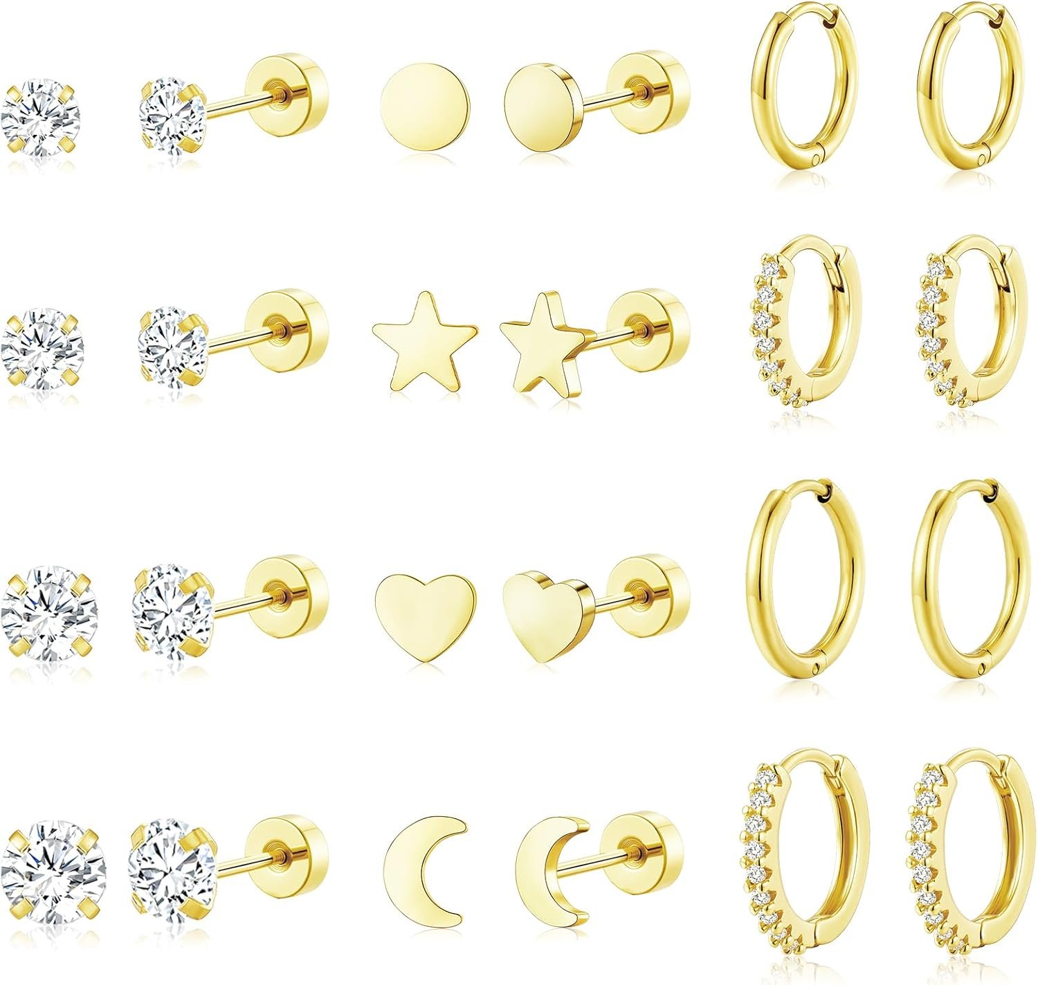 Stylish Gold Hoop Earrings Set for Effortless Elegance