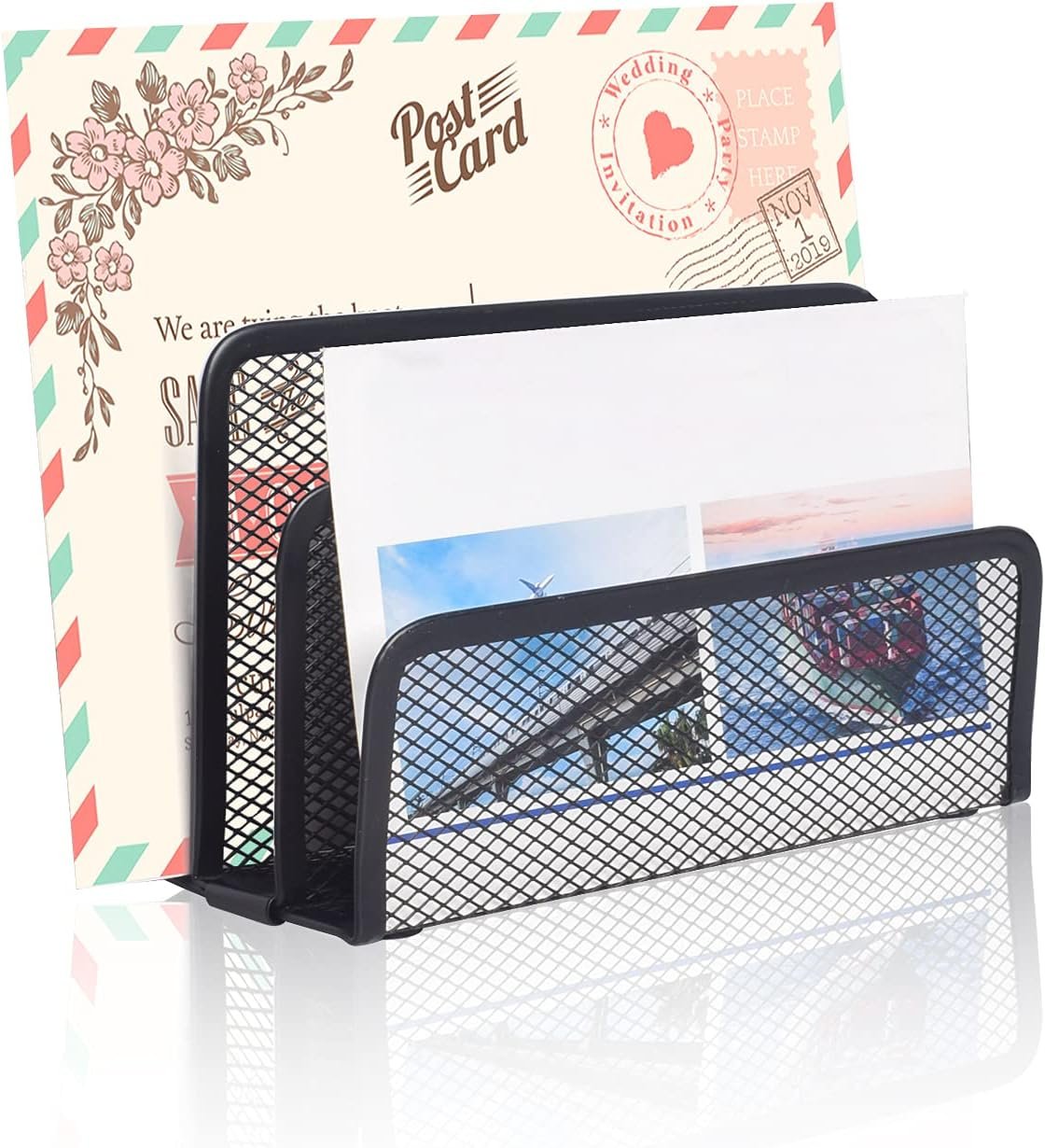 Stylish Metal Mesh Desk Mail Organizer