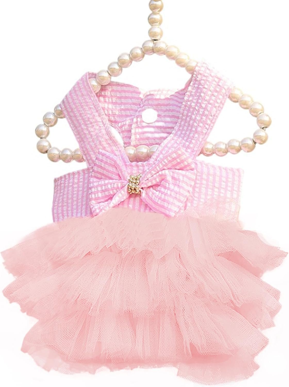 Stylish Pink Striped Dog Dress for Fashionable Pups