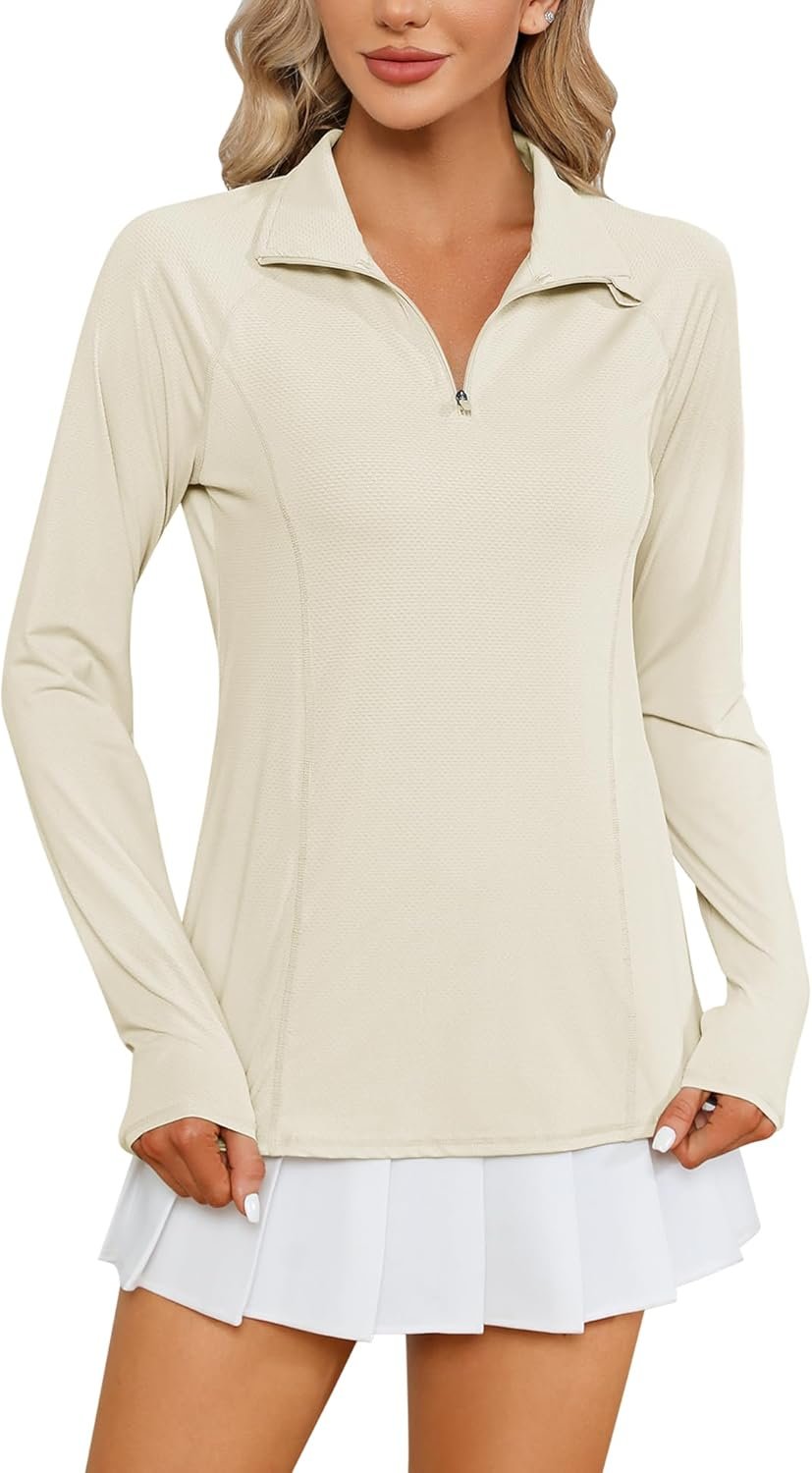 Sun-Protective Quick-Dry Women's 1/4 Zip Hiking Shirt