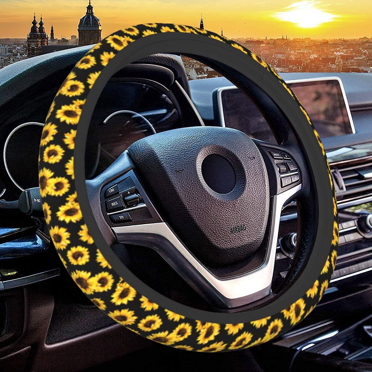 Sunflower Steering Wheel Cover: Comfort & Style for Women Drivers