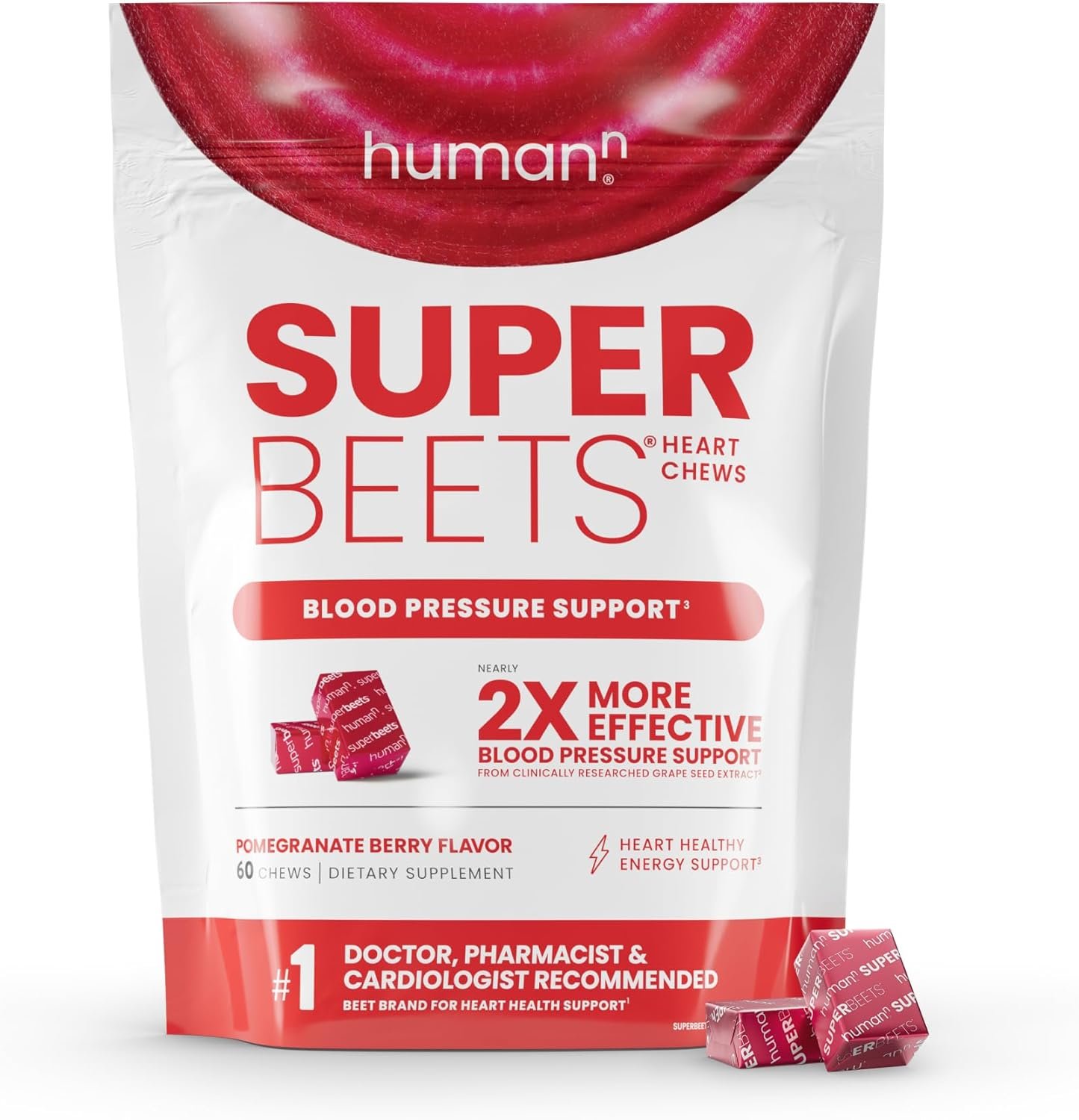 SuperBeets Heart Chews: Natural Blood Pressure & Energy Support