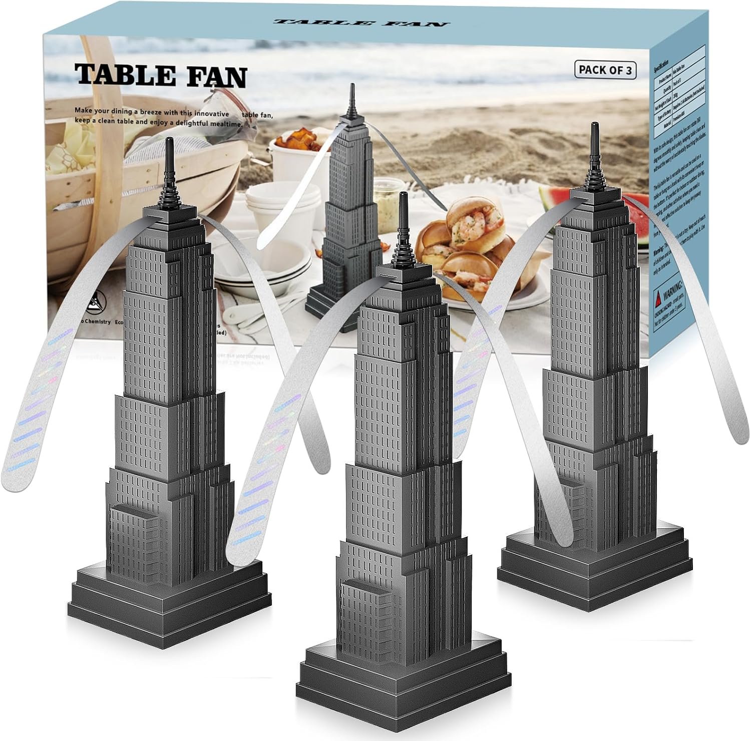 Keep Your Picnic Table Clean & Cool with 3-Piece Table Fans
