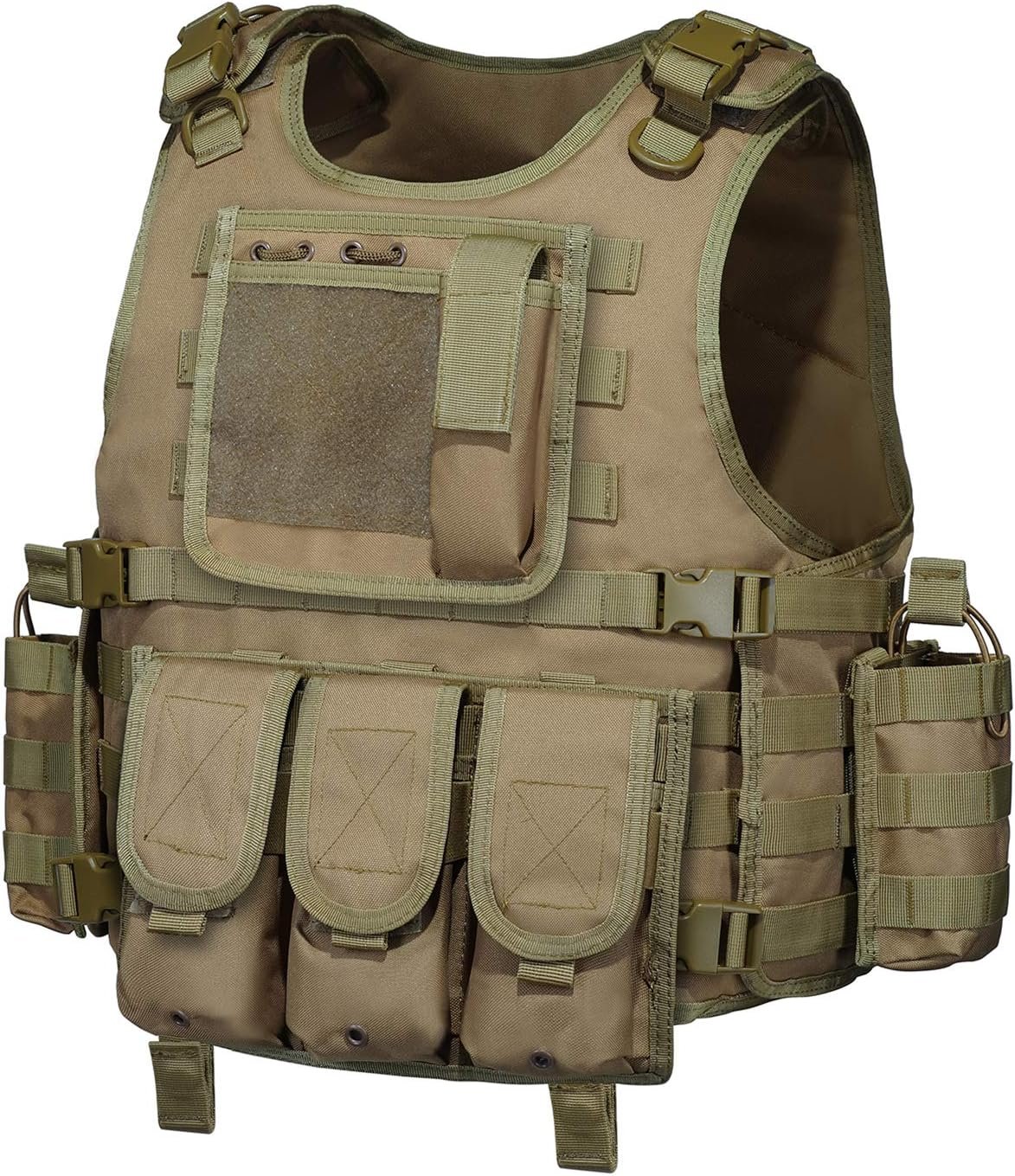 Tactical Airsoft Vest with Adjustable Sizing & Multiple Pouches