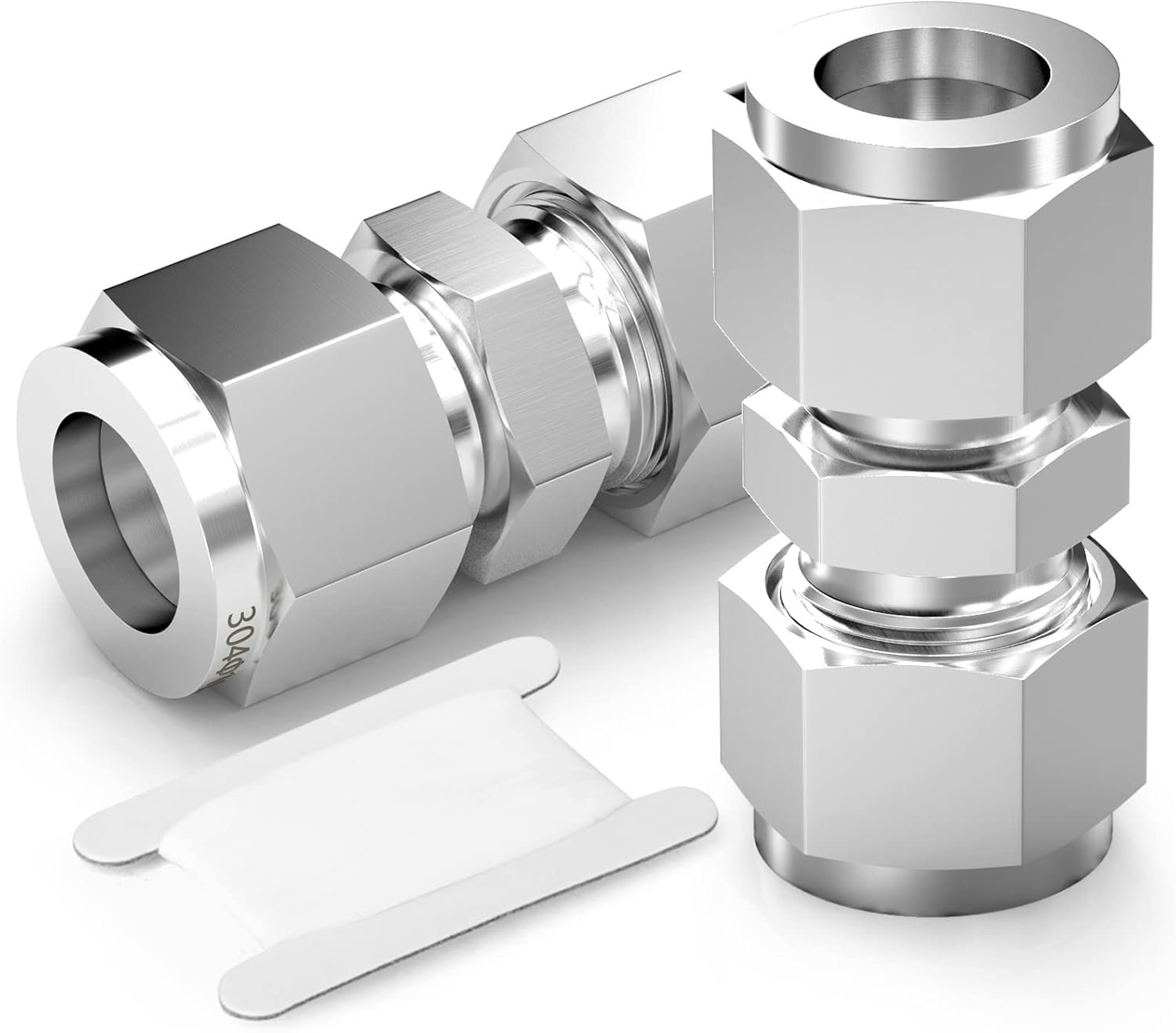 Reliable 5-Piece Compression Fitting Set for Secure Pipe Connections