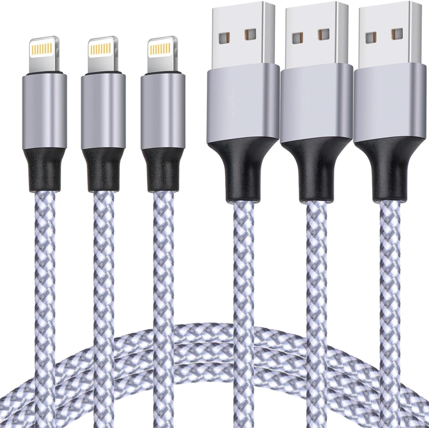 Durable TAKAGI MFi Certified Lightning Cable 3-Pack