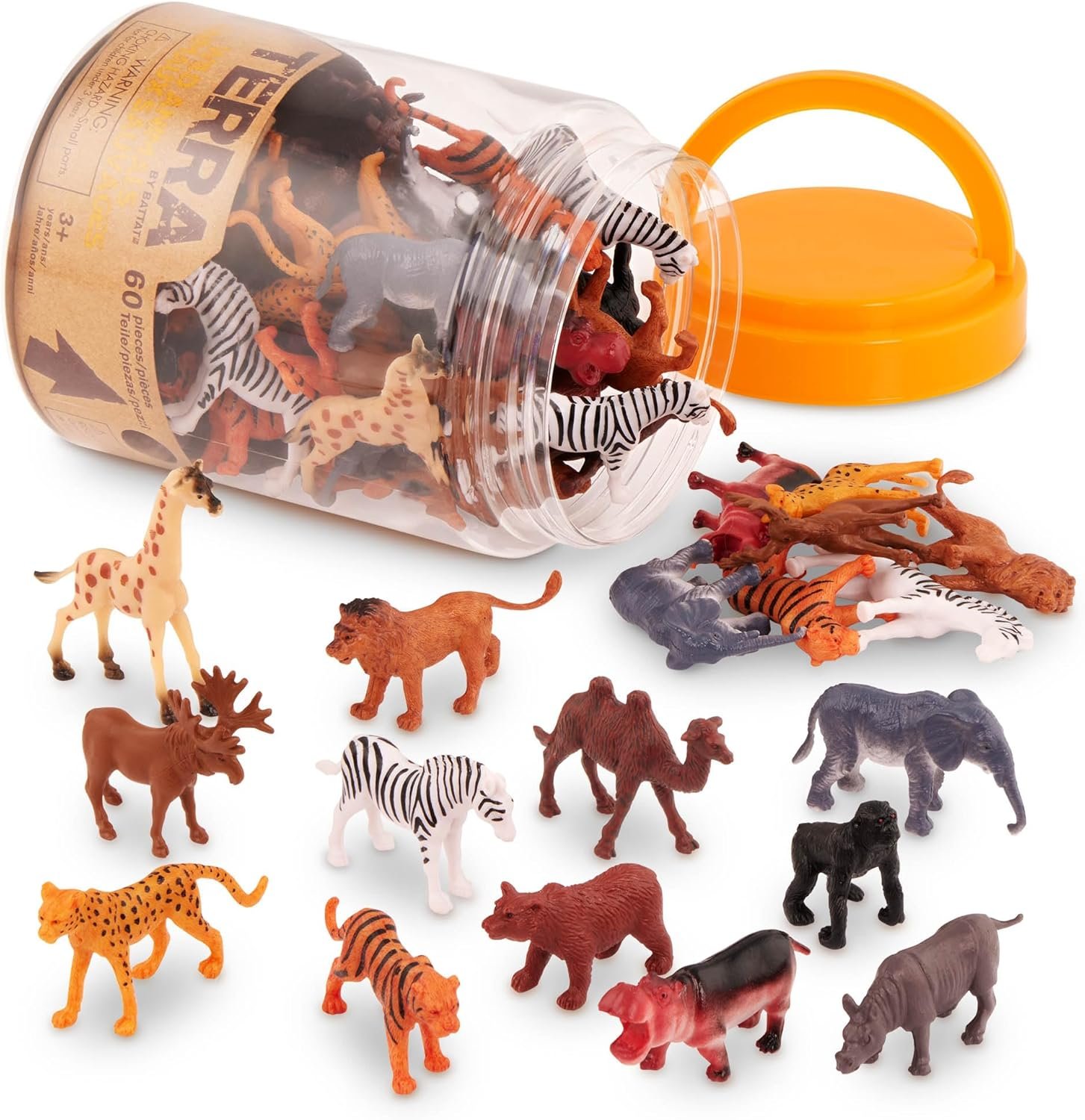 Terra by Battat Wild Creatures Tube - 60 Mini Animals