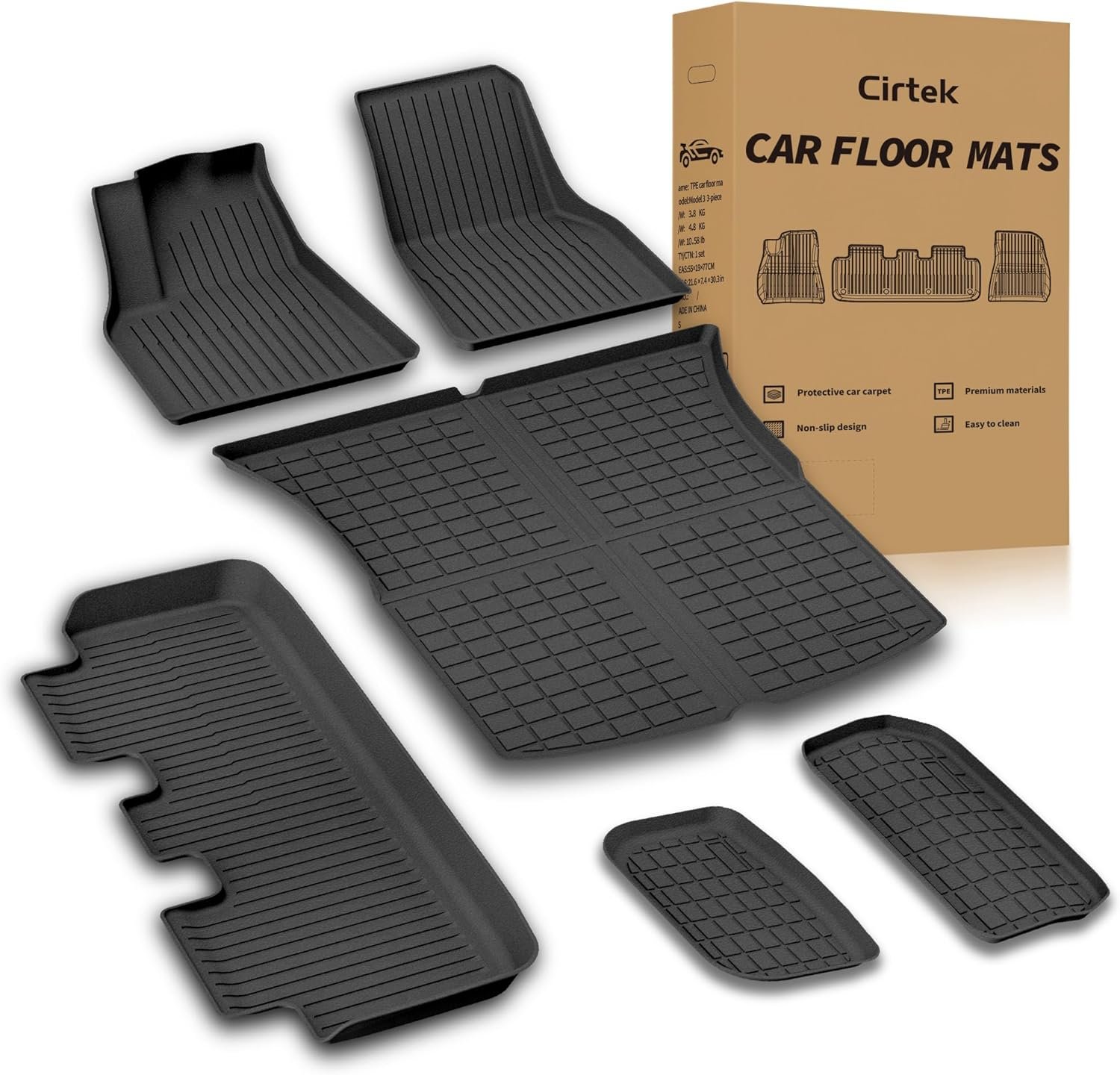 Tesla Model Y All-Weather Floor Mats - Complete 6-Piece Protection