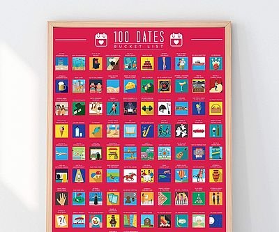 100 Dates Bucket List Scratch Off Poster