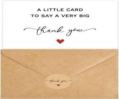 100 Elegant Greenery Thank You Cards with Envelopes