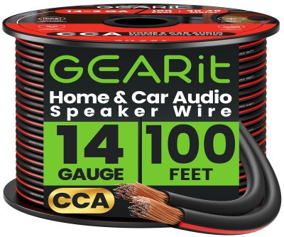 100ft 14-Gauge Speaker Wire for Clear Car & Home Audio