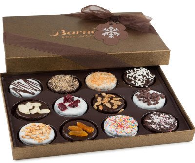 12 Chocolate-Covered Cookies Holiday Gift Basket