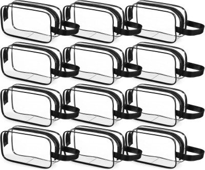 12 Pack Clear Toiletry Bags - See Everything Instantly