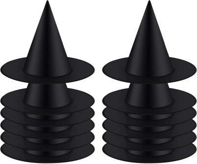 12 Pack Halloween Witch Hats - Spooky Party Decor & Costume Accessory