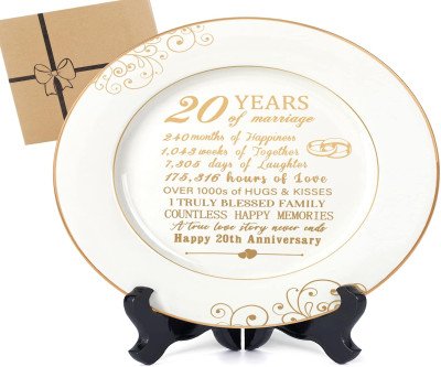 20th Anniversary Gold Foil Plate - Lasting Love Memory