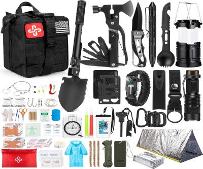 250-in-1 Emergency Survival Kit with Molle Bag