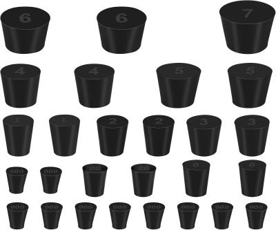 Versatile 27 Pack Rubber Stoppers - Assorted Sizes