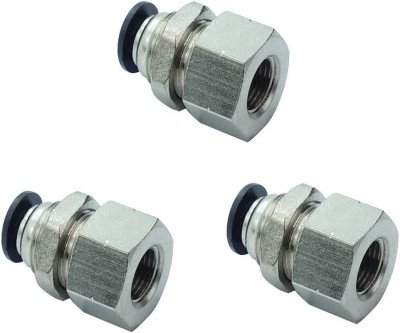 3-Piece Copper Push Connect Fitting Set - 1/4 OD x 1/8 NPT Bulkhead Female