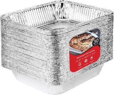 30-Pack Disposable Aluminum Pans: Perfect for BBQ, Baking & Food Prep
