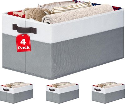 Transform Clutter into Order: 4-Pack Large Storage Bins
