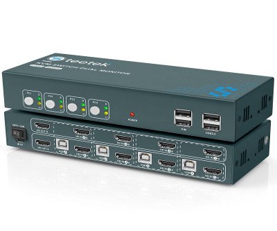 4-Port HDMI KVM Switch: Control 4 PCs from 2 Monitors