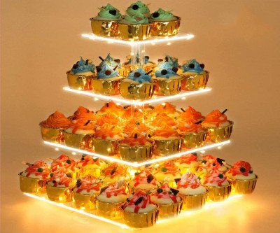 Light Up Your Party with 4-Tier LED Cupcake Stand