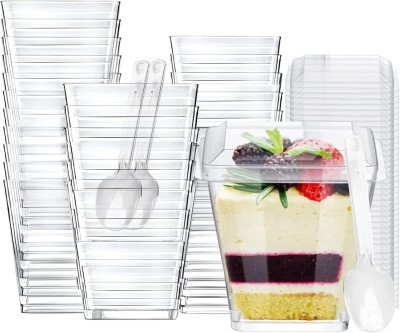 Party-Perfect 5oz Dessert Cups: 100-Pack w/ Lids & Spoons