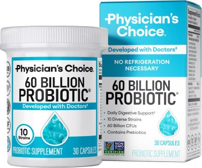 60 Billion CFU Probiotics - 10 Strains for Gut Health