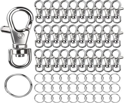 60PCS Metal Swivel Snap Hooks and Key Rings Set