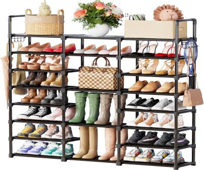 8-Tier Vertical Shoe Rack: Store 45 Pairs in Minimal Space