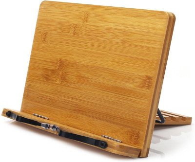 Adjustable Bamboo Book Stand Holds Pages Steady