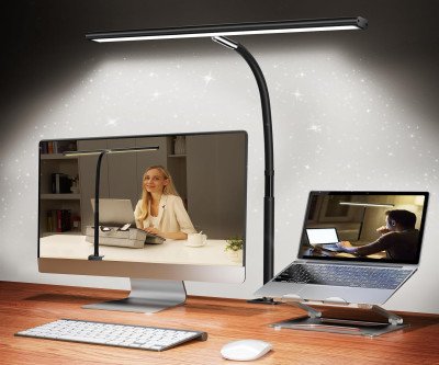 Perfect Office Lighting: Adjustable LED Desk Lamp with Clamp