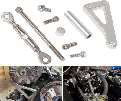 Adjustable Polished Alternator Bracket for Chevy SBC V8