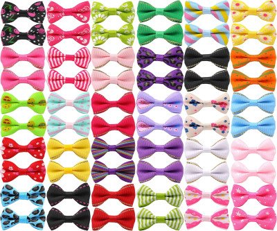 Adorable Handmade Puppy Dog Hair Bows - 60 Pcs