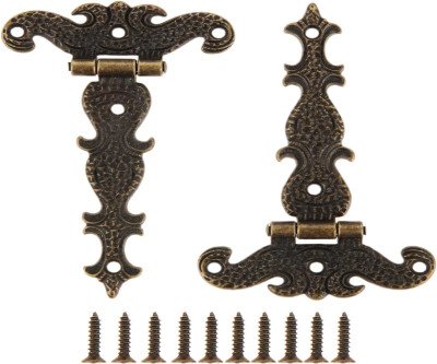 Antique Bronze T-Strap Door Hinges Set