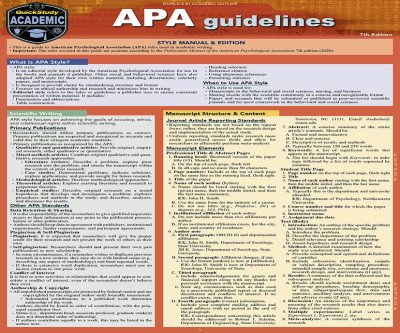 APA Style Made Easy with Quickstudy Laminated Guide