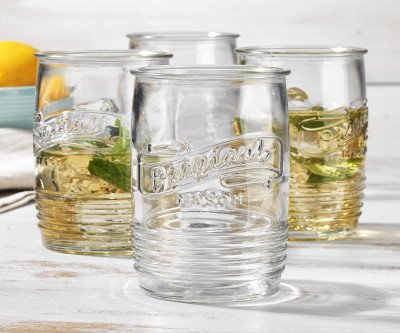 Artisan Italian Glass Tumblers - Set of 4 Vintage Drinkware