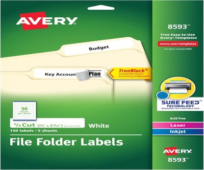 Avery File Folder Labels with TrueBlock Technology