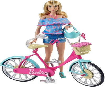 Barbie's Pink Flower Basket Bike for Imaginative Rides