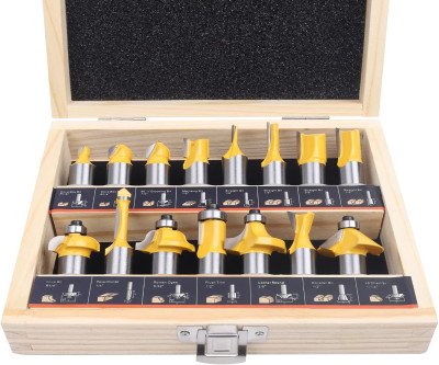 Beginner-Friendly 15-Piece Router Bit Set for Woodworking Projects