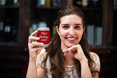 Best F*cking Sister Stemless Wine Glass