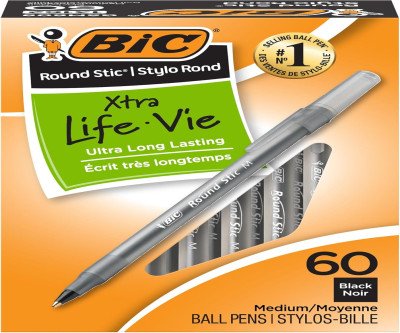 BIC Round Stic Pens - Ultra Long Lasting & Reliable