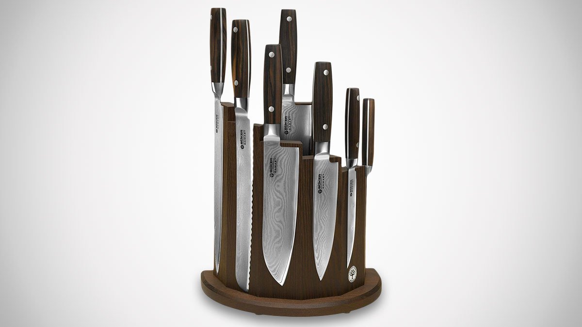 Boker Stairstepping Wood Magnetic Knife Block