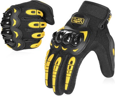 Breathable Touchscreen Moto Gloves with Hard Knuckle Guard