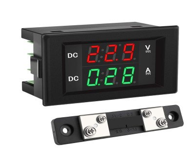 Bright LED DC Voltmeter & Ammeter for Batteries & Motors