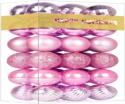 Vibrant Bubblegun Pink Christmas Ornaments Set
