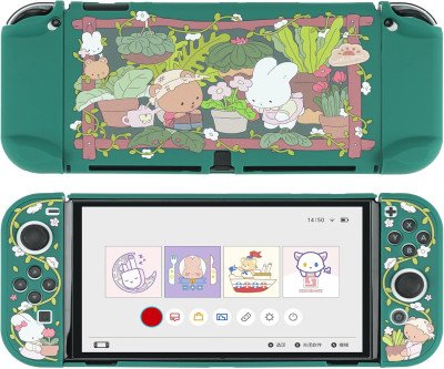 Bunny Garden Switch OLED Case: Cute Protection for Your Gaming Console