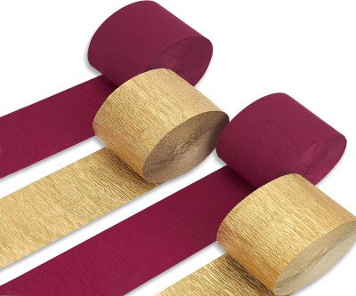 Elegant Burgundy and Gold Streamers for Every Celebration