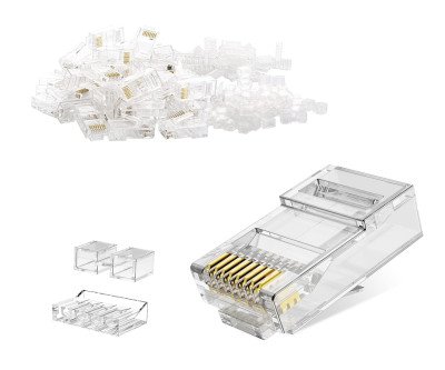 CableCreation Cat6a RJ45 Connectors - 100 Pack for Custom Ethernet Cables